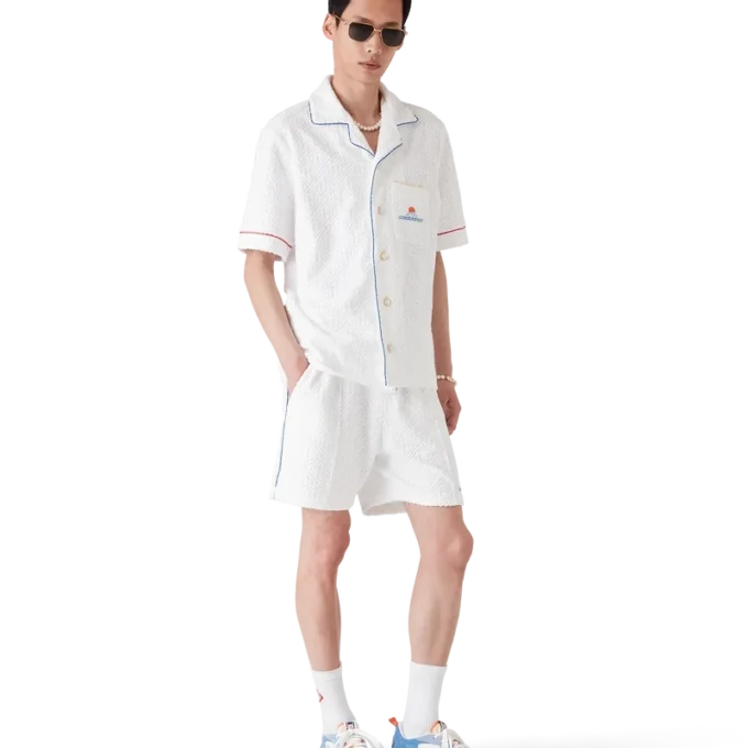 Pantalones cortos de rizo jacquard Monogram