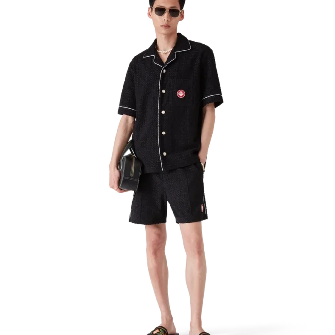 Pantalones cortos de rizo jacquard Monogram