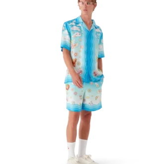 Pantalones cortos de sarga de seda con motivos kawaii