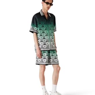 Pantalones cortos de seda con monograma degradado