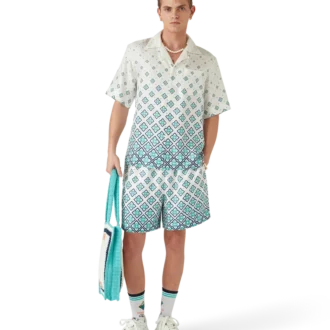 Pantalones cortos de seda con monograma degradado