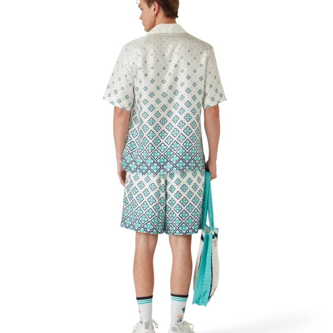 Pantalones cortos de seda con monograma degradado