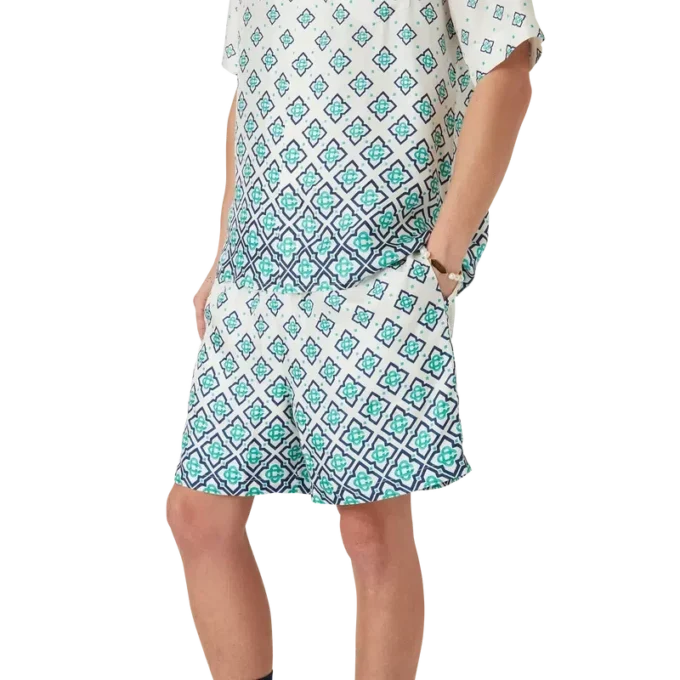 Pantalones cortos de seda con monograma degradado