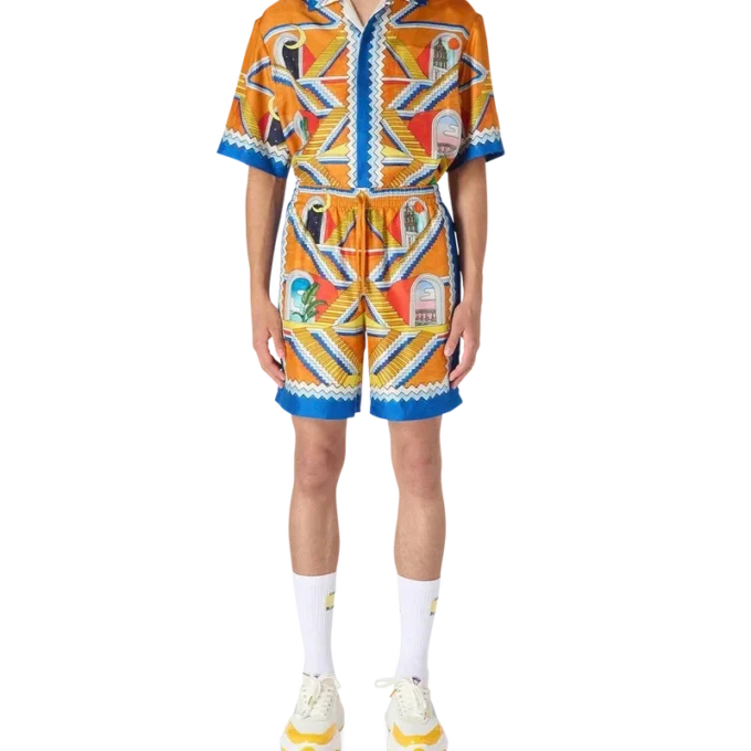 Pantalones cortos de seda Escalier Infini