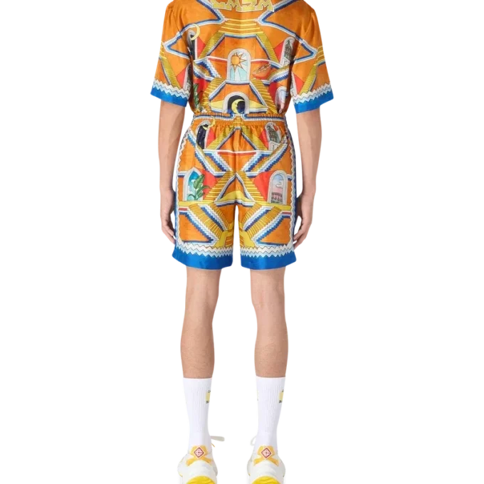 Pantalones cortos de seda Escalier Infini