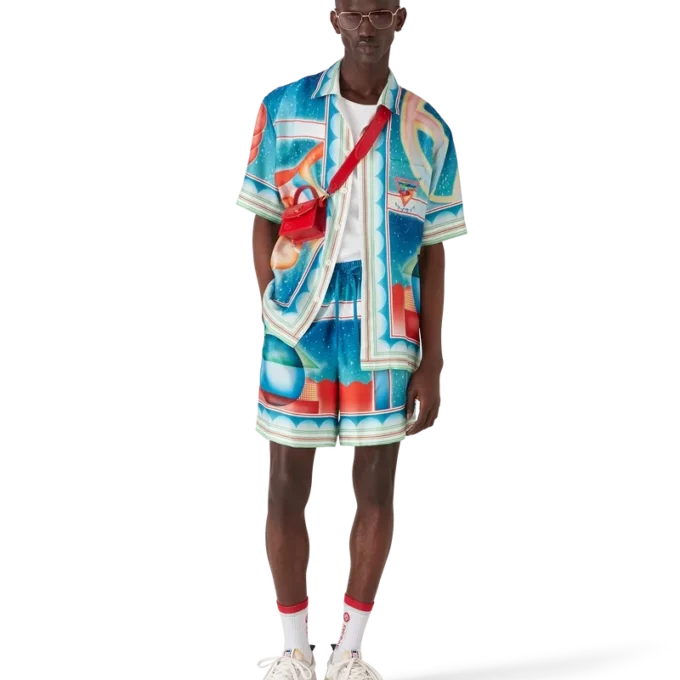 Pantalones cortos de seda Galaxy Court