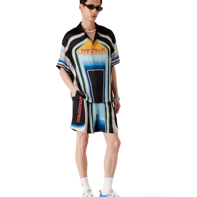 Pantalones cortos de seda Graphic Mountain