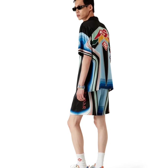 Pantalones cortos de seda Graphic Mountain