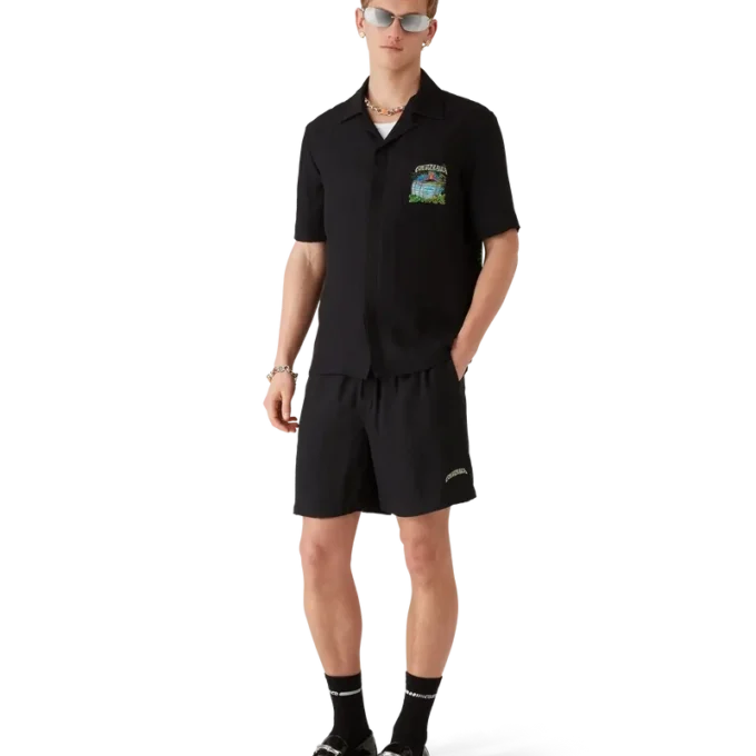 Pantalones cortos de seda jacquard Volcano Pantalones cortos de seda jacquard Volcano