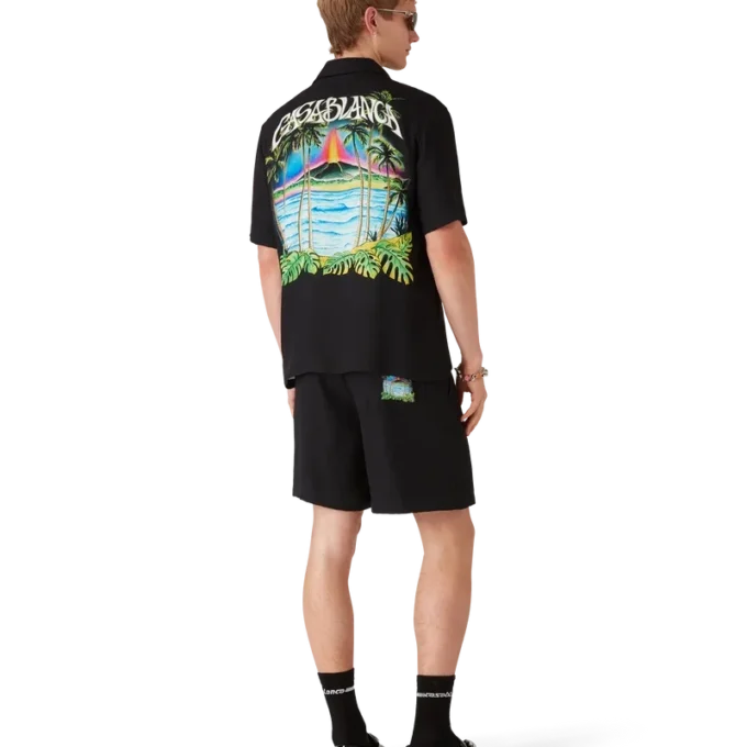 Pantalones cortos de seda jacquard Volcano Pantalones cortos de seda jacquard Volcano