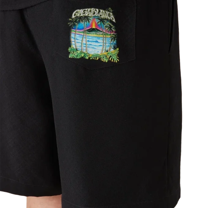 Pantalones cortos de seda jacquard Volcano Pantalones cortos de seda jacquard Volcano