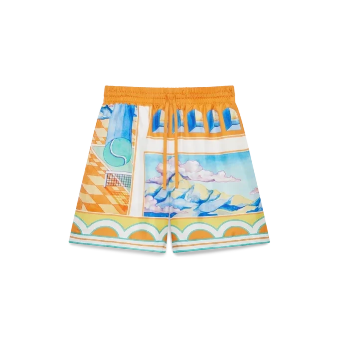Pantalones cortos de seda Surreal Pool