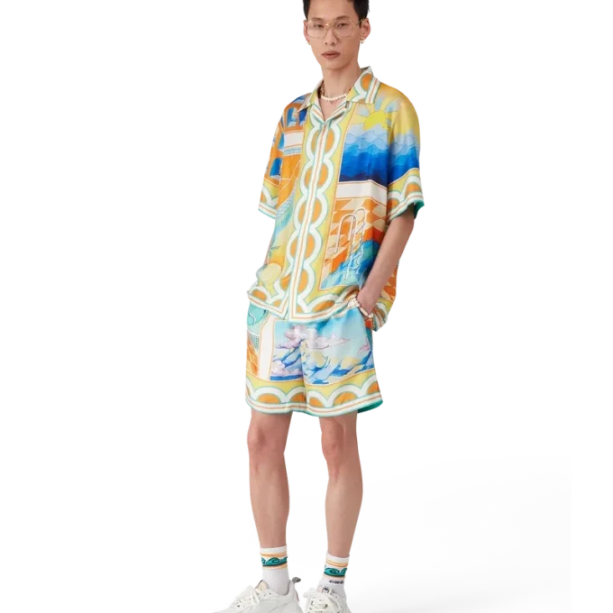 Pantalones cortos de seda Surreal Pool