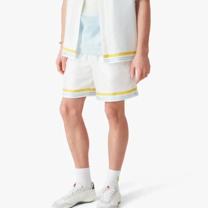 Pantalones cortos de seda Tennis Landscape