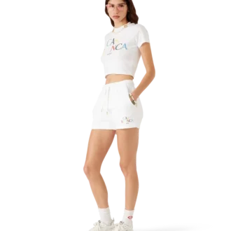 Pantalones cortos de sudadera con logotipo apilado