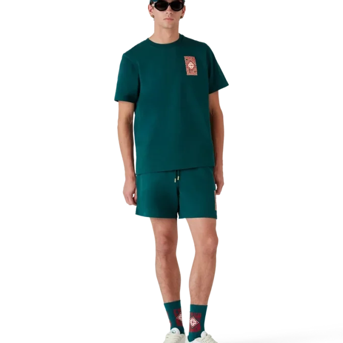 Pantalones cortos de sudadera con logotipo gótico