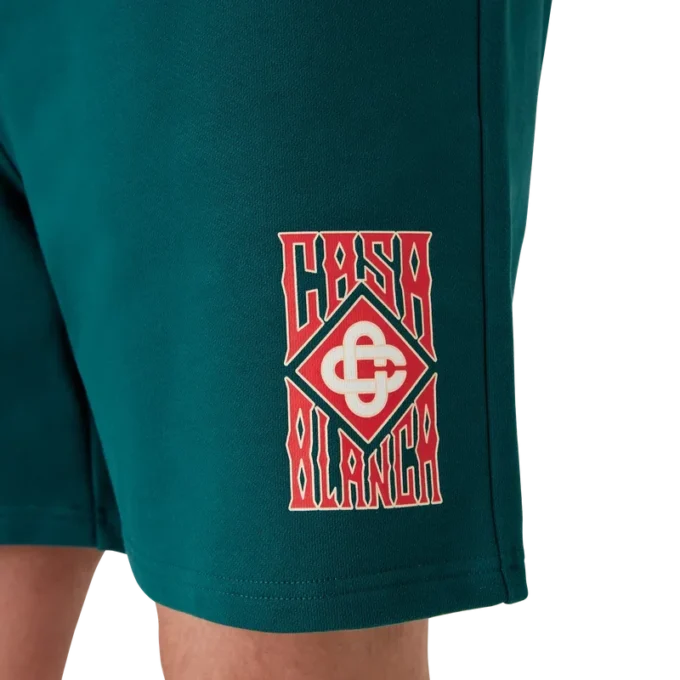 Pantalones cortos de sudadera con logotipo gótico