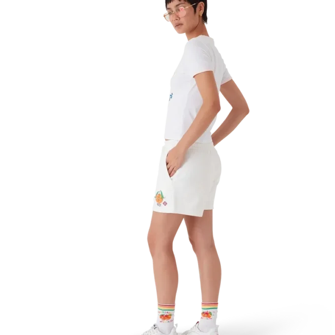 Pantalones cortos de sudadera con mascota naranja