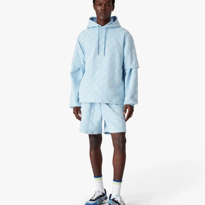 Pantalones cortos de sudadera con monograma aplicado