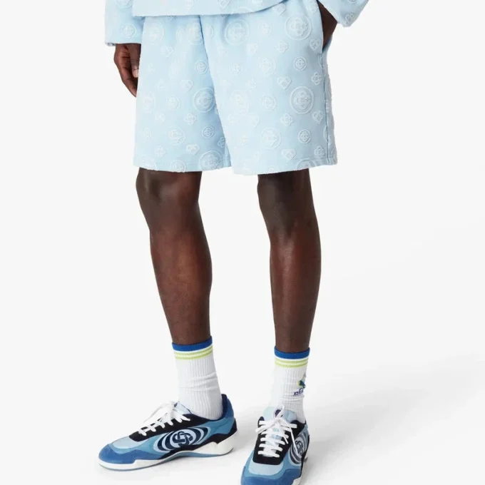 Pantalones cortos de sudadera con monograma aplicado