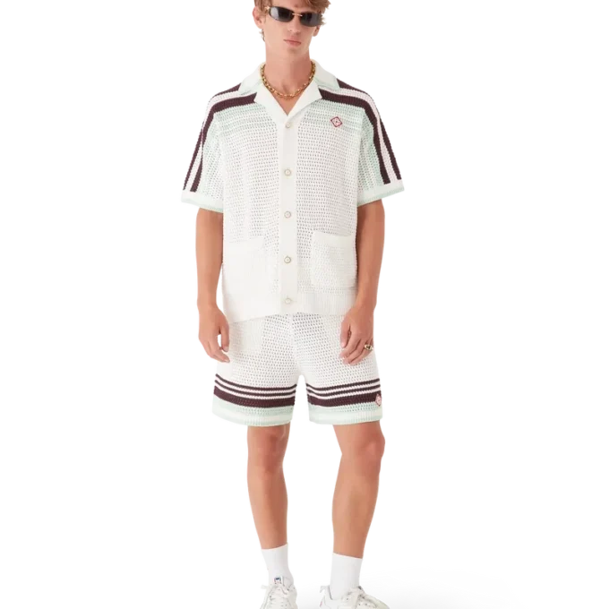 Pantalones cortos de tenis de algodón de ganchillo