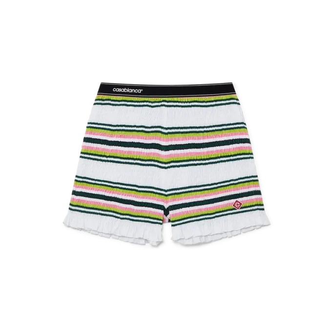 Pantalones cortos fruncidos a rayas