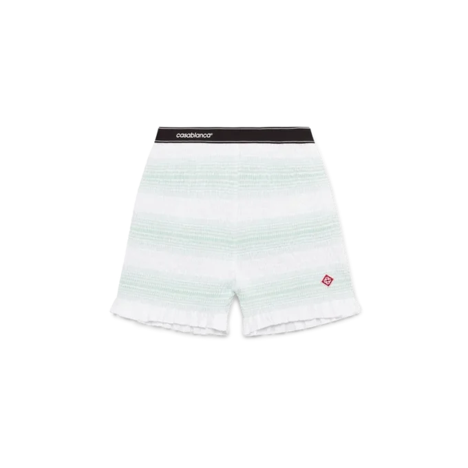 Pantalones cortos fruncidos a rayas