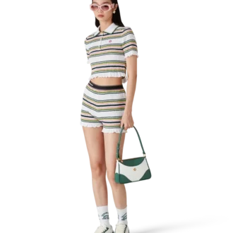 Pantalones cortos fruncidos a rayas