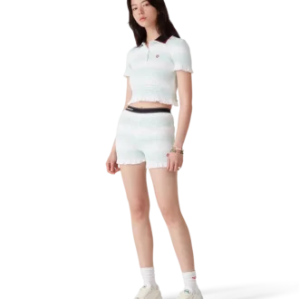 Pantalones cortos fruncidos a rayas