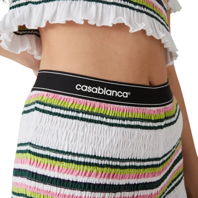 Pantalones cortos fruncidos a rayas