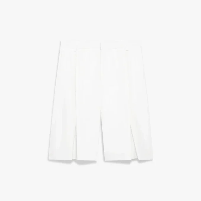 Pantalones cortos holgados plisados blancos
