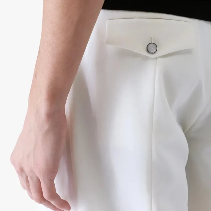 Pantalones cortos holgados plisados blancos