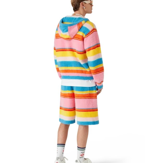 Pantalones cortos oversize de rayas mullidas