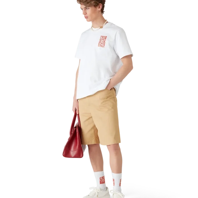 Pantalones cortos plisados de algodón