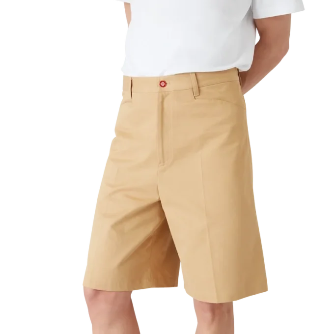 Pantalones cortos plisados de algodón