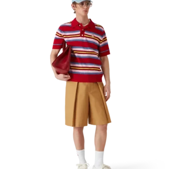 Pantalones cortos plisados de lana