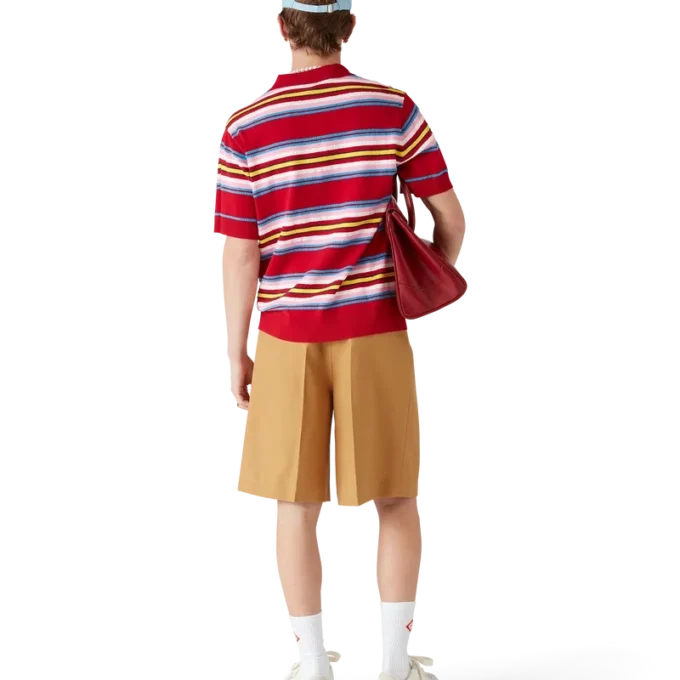 Pantalones cortos plisados de lana