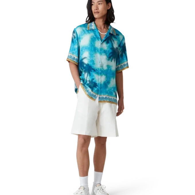 Pantalones cortos plisados de lino