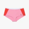 Pantalones cortos tipo bikini rosa con monograma