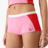 Pantalones cortos tipo bikini rosa con monograma