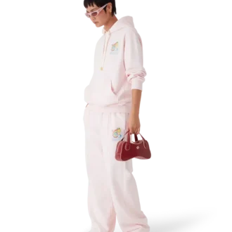 Pantalones de chándal con bajo abierto y estampado de pelotas de tenis de manga