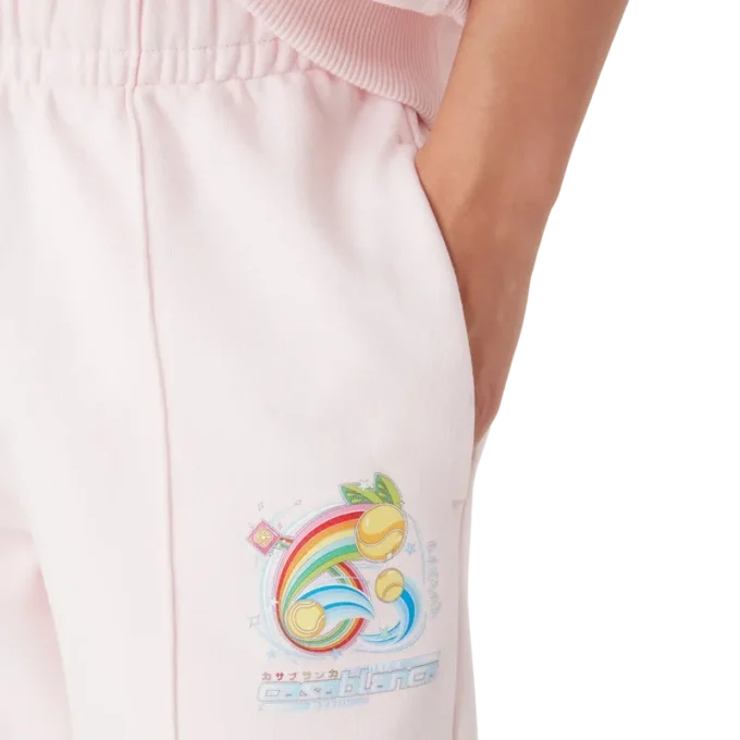 Pantalones de chándal con bajo abierto y estampado de pelotas de tenis de manga