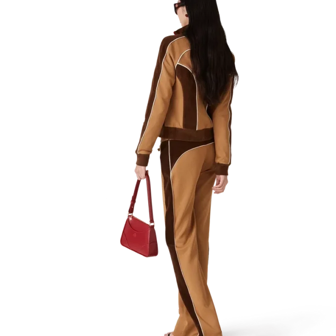 Pantalones de chándal con paneles de chenilla