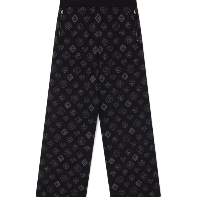 Pantalones de jacquard con monograma