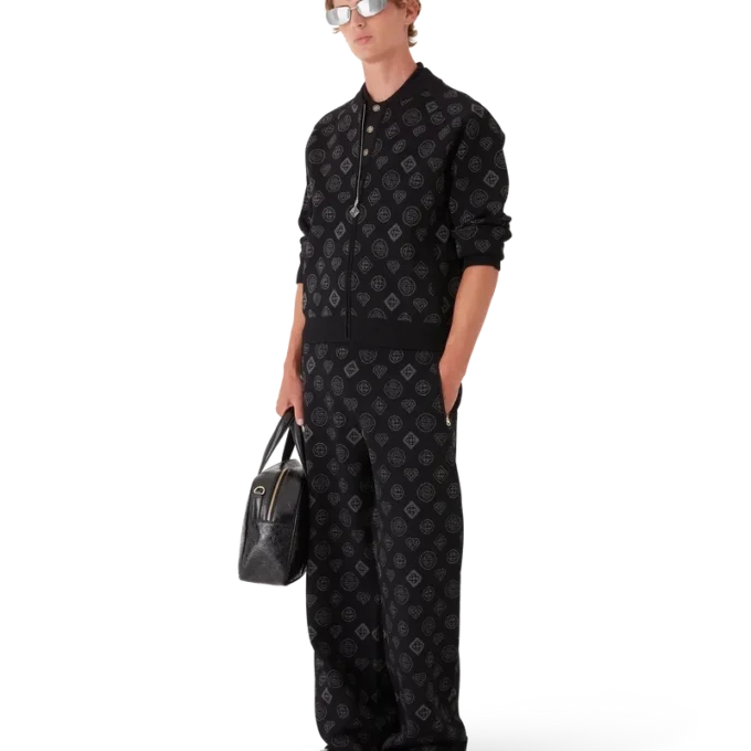 Pantalones de jacquard con monograma