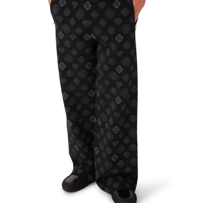 Pantalones de jacquard con monograma