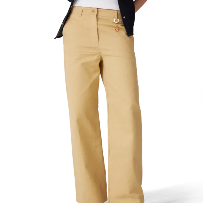 Pantalones de jacquard de algodón con monograma