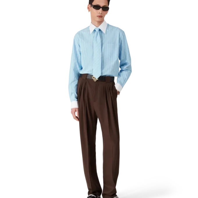 Pantalones de lana con cinco pliegues