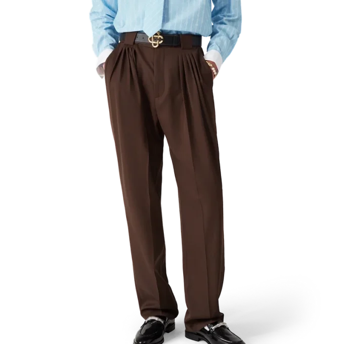 Pantalones de lana con cinco pliegues