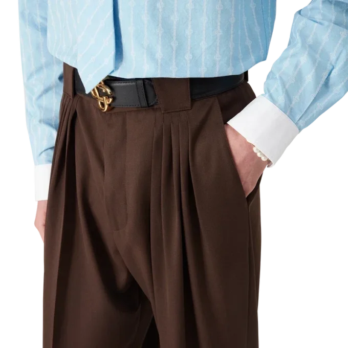 Pantalones de lana con cinco pliegues